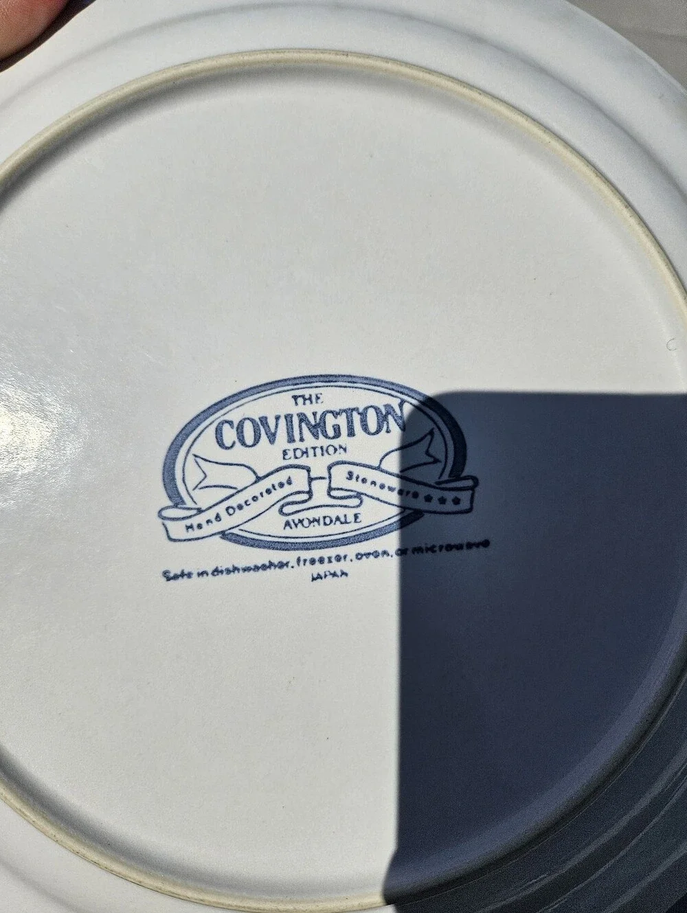 Vintage Covington Avondale Stoneware Dinnerware Set 5Pc Blue Flower Service 1